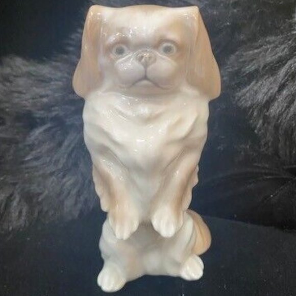 Vintage Royal Copenhagen of Denmark Pekingese Dog Standing in Tan - Picture 1 of 8
